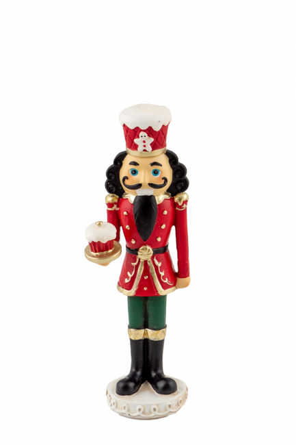 NUTCRACKER POLYESTER WITH SWEET RED 17CM HEIGHT