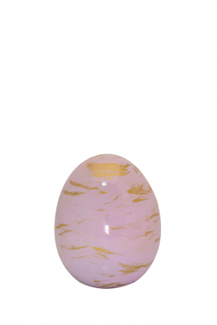 EGG CERAMIC PINK WITH GOLD GLOSS 11CM
