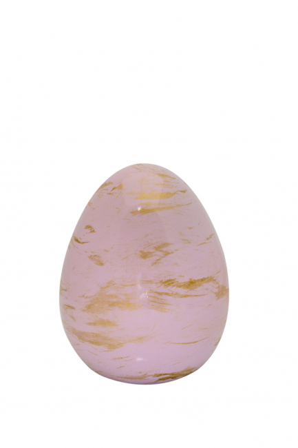 EGG CERAMIC PINK WITH GOLD GLOSS 13CM