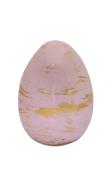 EGG CERAMIC PINK WITH GOLD GLOSS 17CM