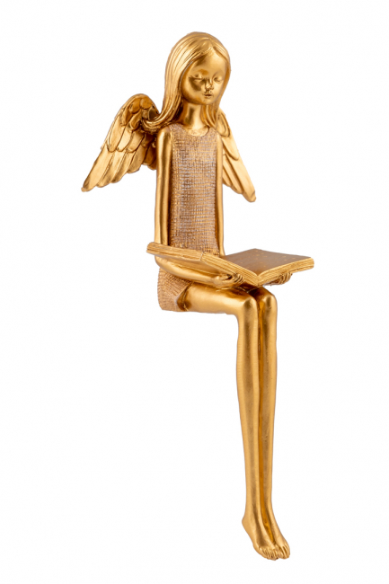 ANGEL WITH GOLD BOOK FOR SHELF