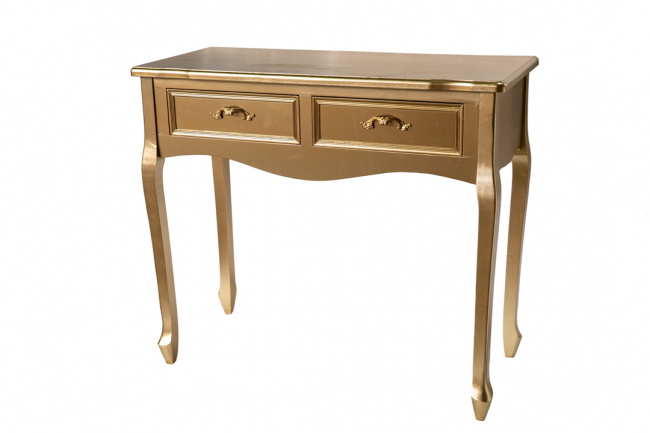 CONSOLE 2 DRAWERS GOLD 80X90X40CM