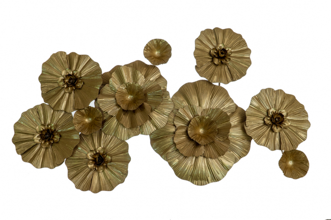 METAL GOLD FLOWERS DECORATED FOR WALL 94, 5X7X53CM