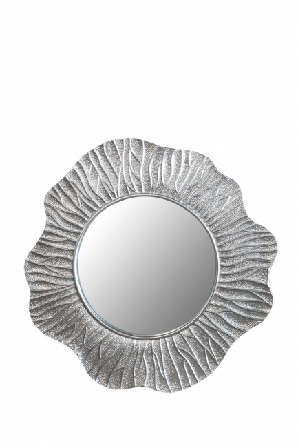 MIRROR SHELL POLYESTER SILVER IN SIZE WITH FRAME 107CM X108CM.INTERIOR MIRROR 84CM 8