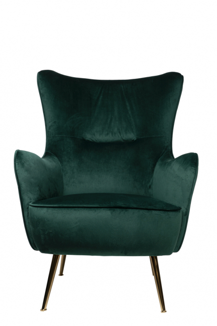 MULTI-SLEEVED WITH BACK SEAM AND METAL LEGS WITH GREEN VELVET FABRIC HLR57 101X76X83CM
