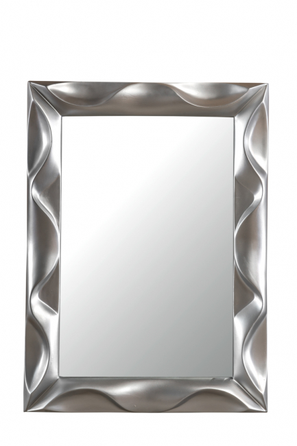 MIRROR WAVY POLYESTER SILVER SIZE WITH FRAME 83X6X113CM HEIGHT.DIMENSION MIRROR 63X93