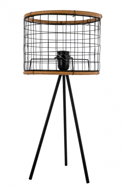 LAMP WITH METAL HAT AND WOOD 23X49CM